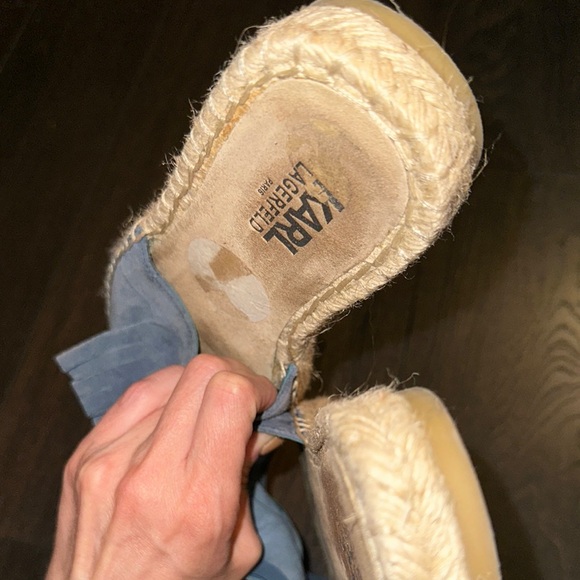 Karl Lagerfeld Blue Suede Women's espadrille Sandals - Picture 9 of 10